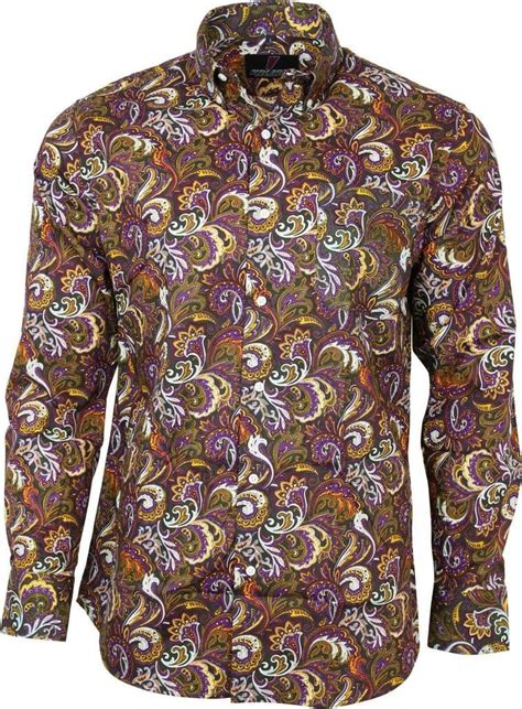 Valiant Mens Multi Coloured Paisley Long Sleeved Button Down Vintage