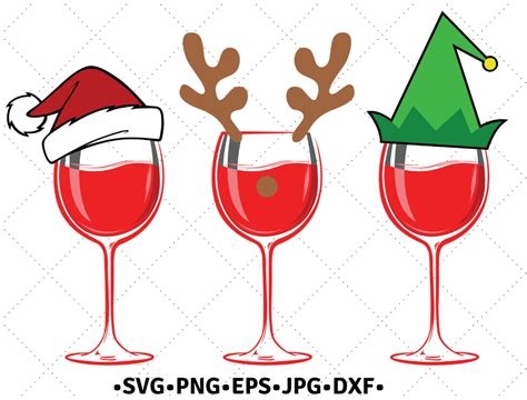 Christmas Wine Svg Christmas Svg Wine Svg Wine Glass Svg Etsy
