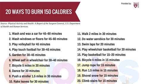 How To Burn About 150 Calories Harvard Health