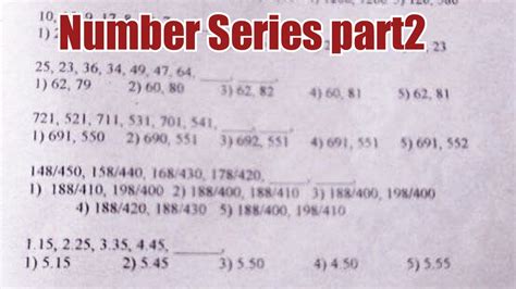 Number Series Part2 25 23 36 34 49 47 64 Numerical Reasoning