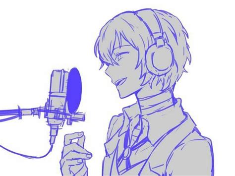 Anime Boy Singing Drawing Kremi Png