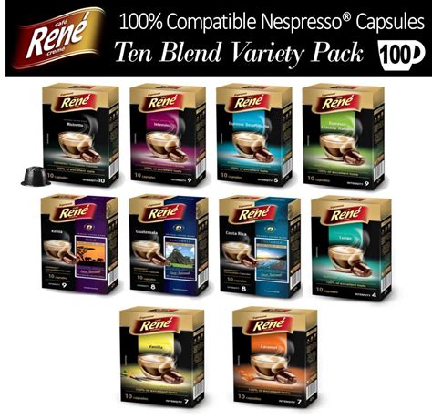 Nespresso Compatible Capsules Selection Pack 100 Capsules 10 Flavours
