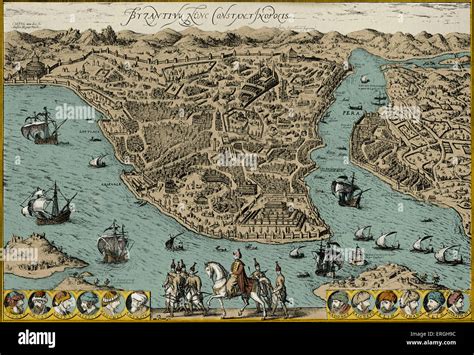 Mapa De Constantinopla En Civitas Oreis Terrarum Por Braun Y