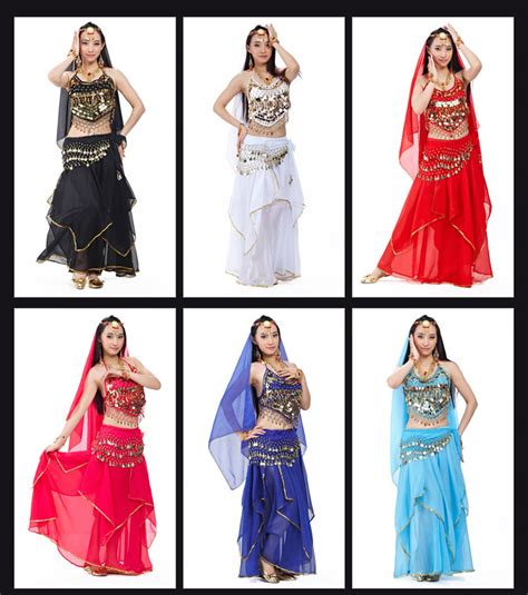 5pcs Set Belly Dancing Costume Sets Egyption Egypt Belly Dance Costume Bollywood Costume Indian