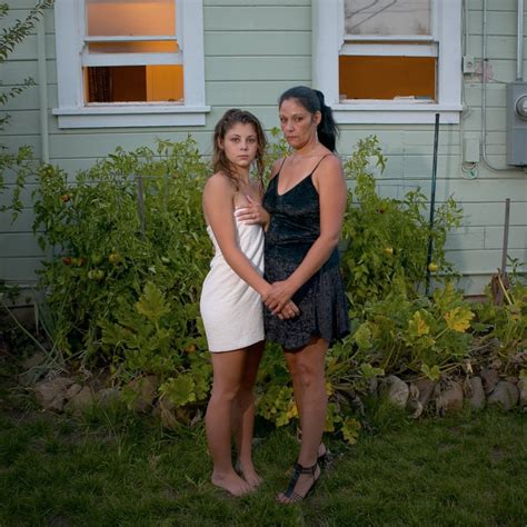 [human] mother and daughter outside their trailer photograph by david waldorf r nosillysuffix