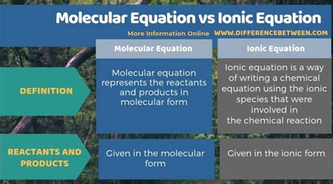 Difference Between Molecular Equation And Ionic Equation Compare The