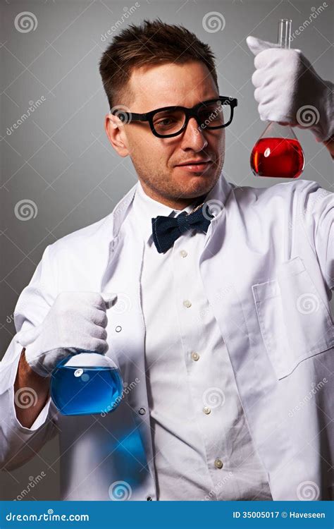 Crazy Scientist Stock Image Image Of Glasses Vial Chemistry 35005017