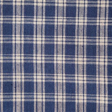 Navy Blue And Tan Basic Plaid Woven Cotton Fabric Mosaic Fabrics