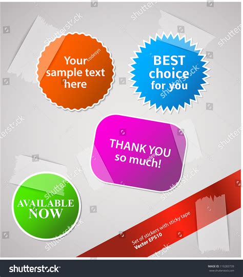 Set Colorful Labels Stickers Stock Vector Royalty Free 119283739