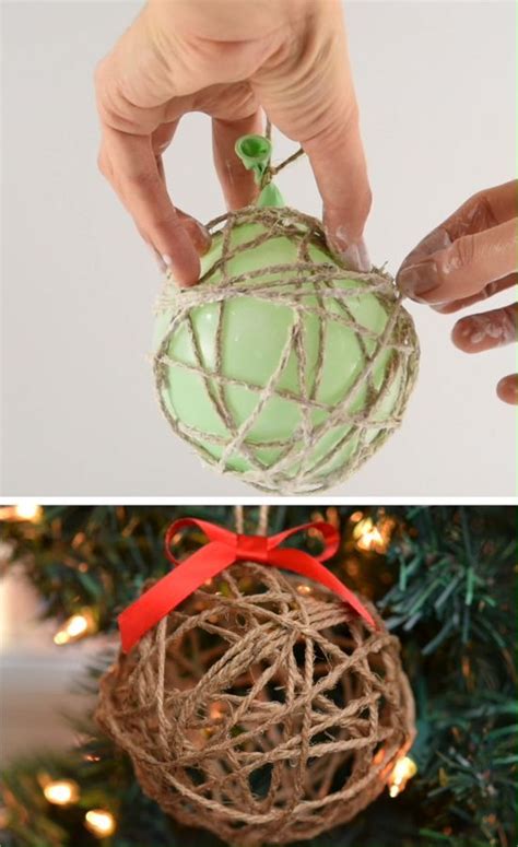 Diy Twine Ball Ornaments Using Balloons Twine And Glue