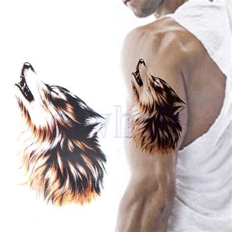 Temporary Wolf Tattoos Large Arm Fake Transfer Tattoo Stickers