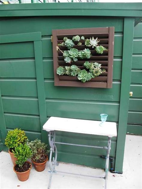 Planter Made From An Old Shutter Outdoor Shutters Old Shutters