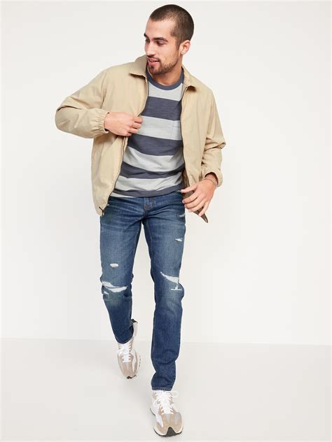 Relaxed Slim Taper Built In Flex Ripped Jeans For Men Old Navy