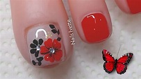 Diseño de uñas flor sencilla pétalo corazón - YouTube