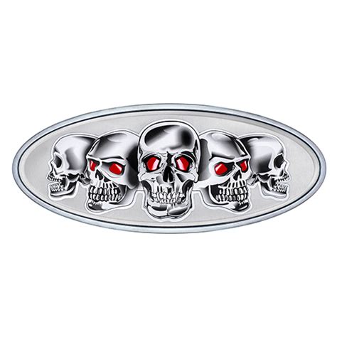 United Pacific Chrome Die Cast Skull Emblem Silver 10881