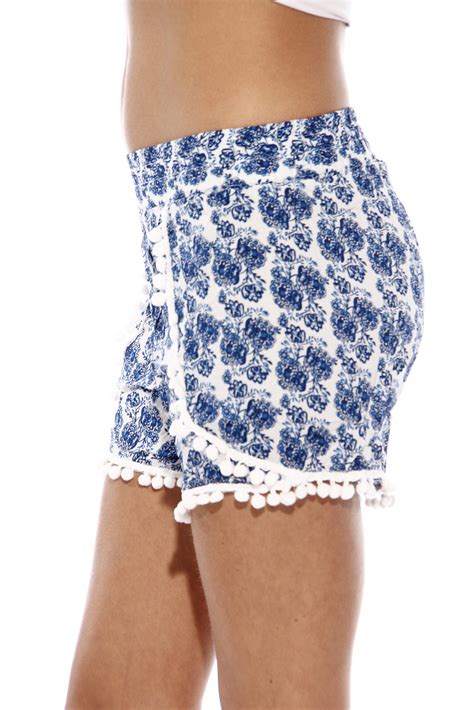Just Love High Waisted Women Shorts Summer Pom Pom Beach Shorts Ebay