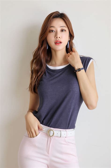 linen sleeveless tee ファッション 女性 韓流ファッション