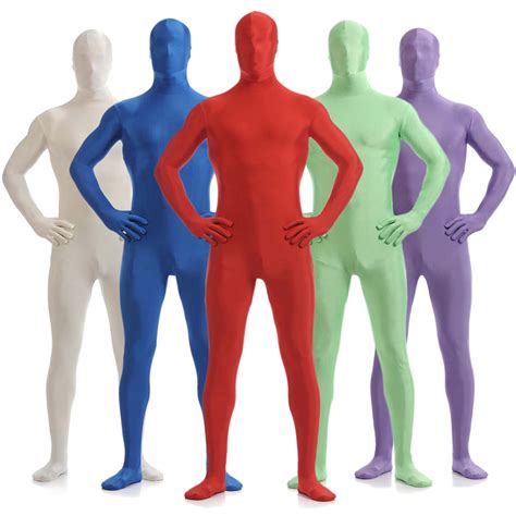 Unisex Adult Mens Spandex Lycra Full Body Zentai Suit Tight Skin Suit