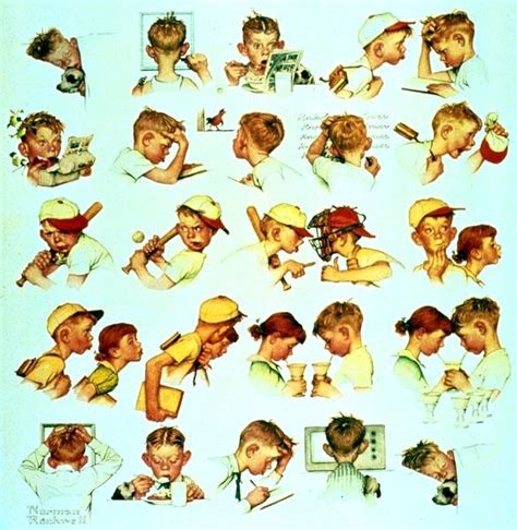 Faces Of Boy 1952 Norman Rockwell