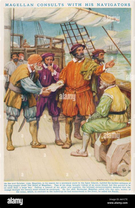 Magellan And His Crew Stock Photo 7132813 Alamy