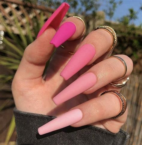 Pastel Pink Nails Barbie Pink Nails Bright Summer Acrylic Nails Dark