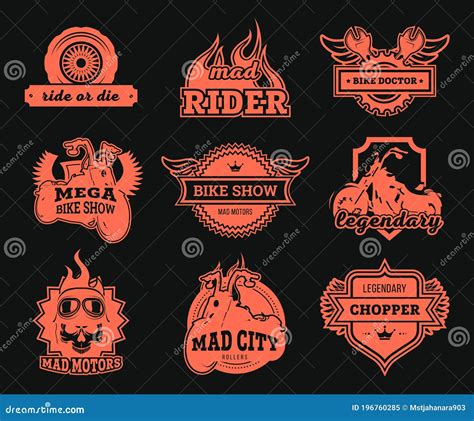 Biker Club Logos Set Stock Vector Illustration Of Freedom 196760285