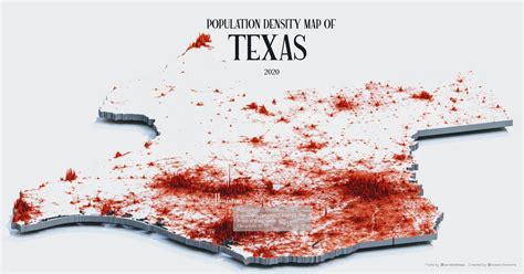 Population Density Map Is Texas 2020 By Maps On The Web