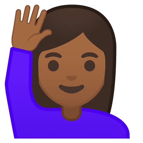 Woman Raising Hand Emoji Clipart Free Download Transparent Png