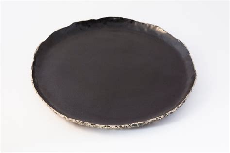 Black Dinnerplate Black Ceramic Plate Handmade Dinner Plate