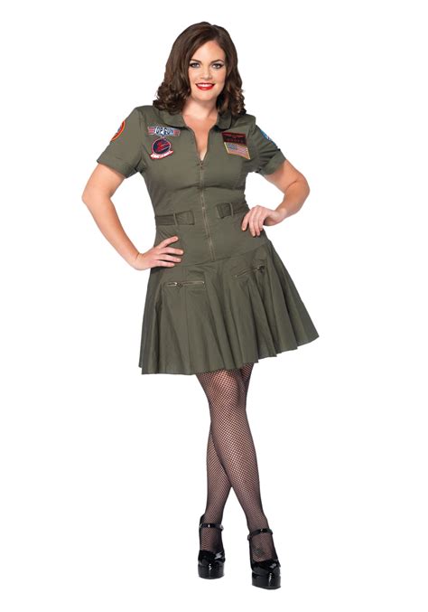 Plus Size Top Gun Flight Costume Dress