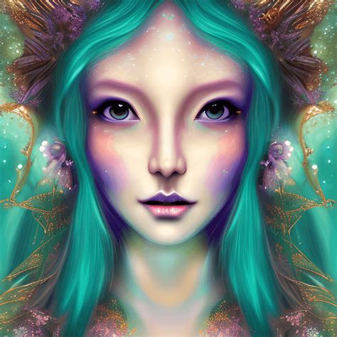 Beautiful Teal Copper Elf Fairy Queen Photograph · Creative Fabrica