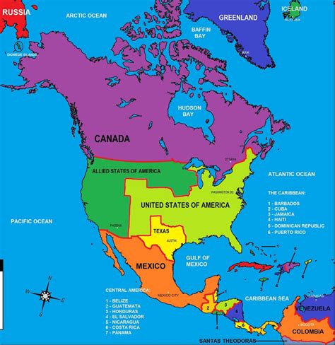 Countries Of North America Map Map