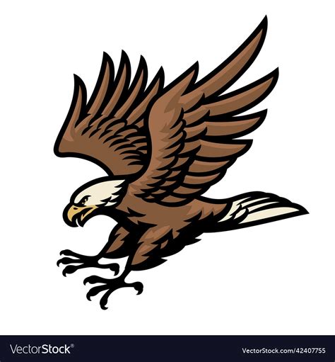Aggressive Attacking Bald Eagle Logo Royalty Free Vector