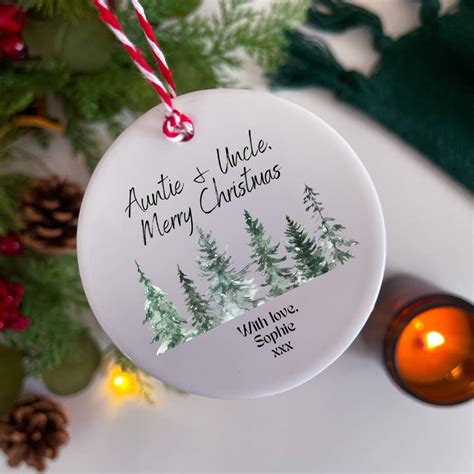 Personalised Auntie And Uncle Merry Christmas Ornament By By The Pines
