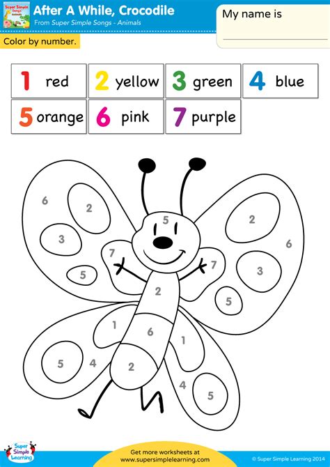 Colors Numbers Worksheet