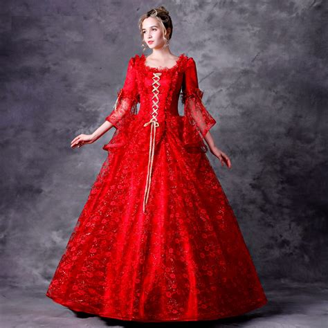 Victorian Evening Gown Red Ball Gown Lace Plus Size Gown Civil War