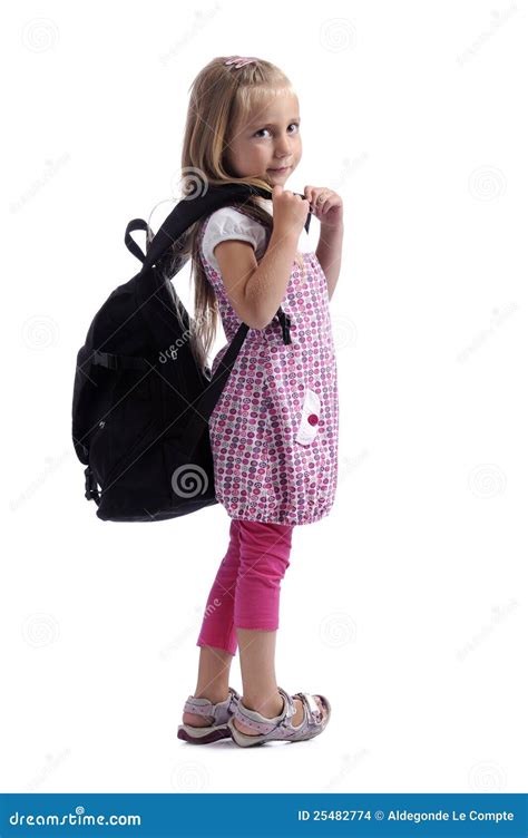 Little Girl With Backpack Stock Photo Image Of Vacation 25482774