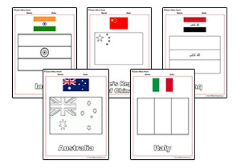 World Flags Colouring Pages Aussie Childcare Network