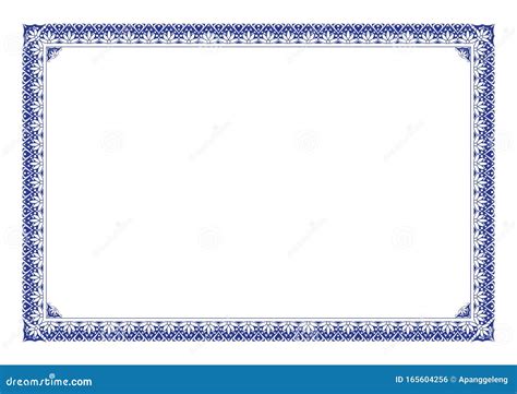 Blue Certificate Of Appreciation Border Stock Vector Illustration Of