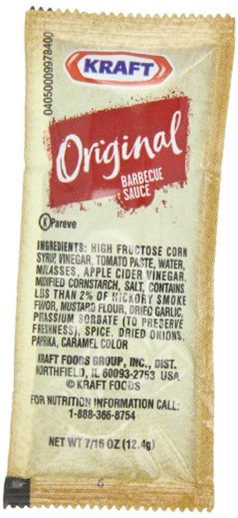 Kraft Barbecue Sauce Original 716 Oz Single Serve Packets Pack Of