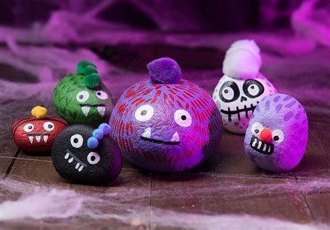 Painted Monster Rocks For Halloween Or Anytime Click To See More