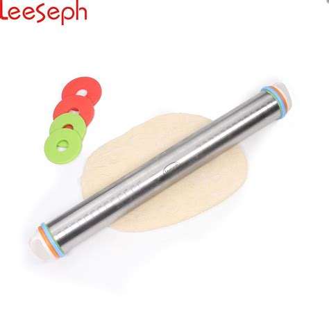 Stainless Steel Rolling Pin Professional Baking 4 Adjustable Discs