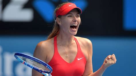 Russias Maria Sharapova Celebrates After Victory In Her Womens