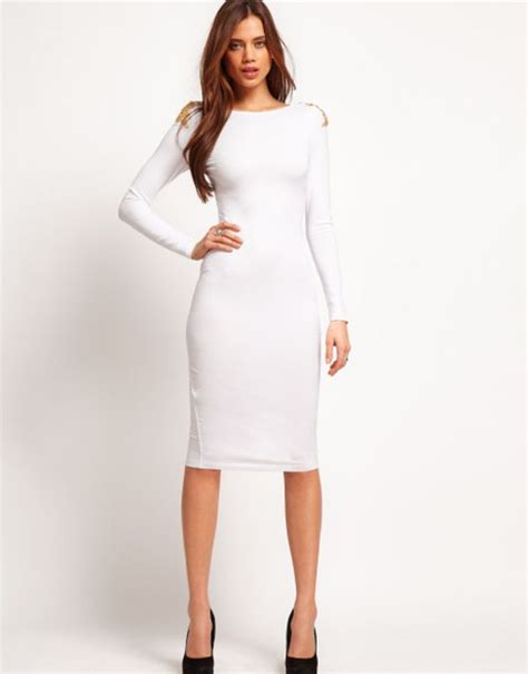 White Bodycon Dress Dressed Up Girl