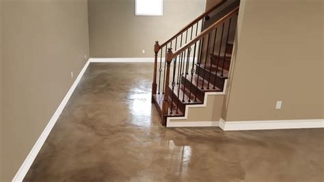 Decorative Basements And More Stained Stamped Resurfaced Basement