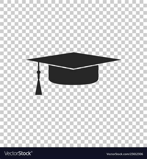 Graduation Cap Icon On Transparent Background Vector Image