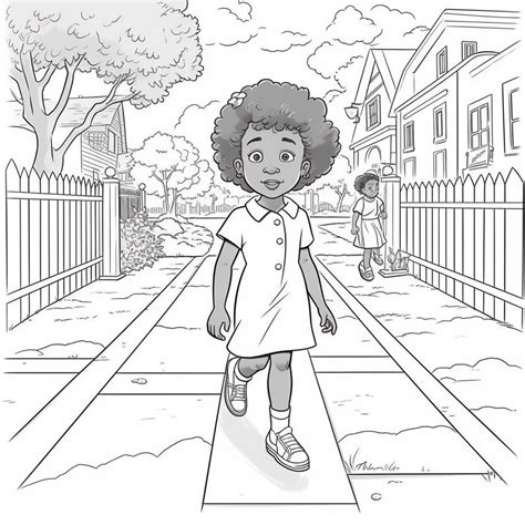 Printable Ruby Bridges Coloring Page
