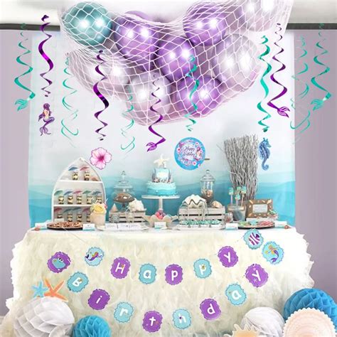 Little Mermaid Party Supplies Theme Decor Mermaid Banner Balloon For