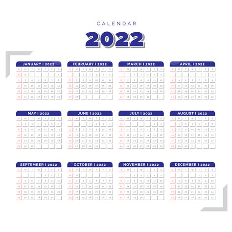 Gambar Kalender 2022 2022 Kalender Tahun Png Dan Vektor Dengan