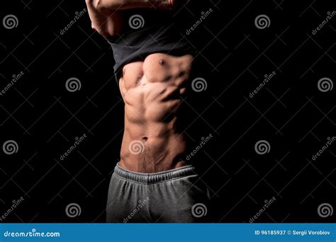 Young Man With Perfect Body Stripping Stock Image Image Of Strip